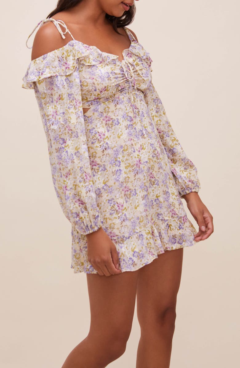 ASTR the Label Anastasia Long Sleeve Cutout Minidress, Alternate, color,