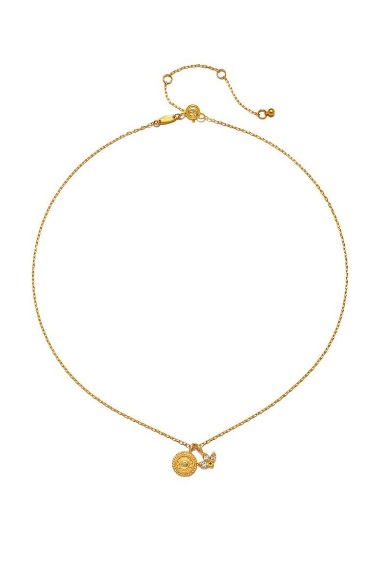 Manifesting Possibilities Lotus White Topaz Necklace, Alternate, color, Metallic Gold