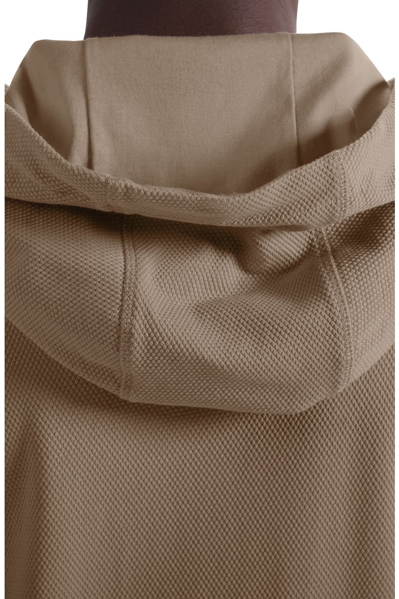 Textured Piqué Hoodie, Alternate, color, COBBLESTONE