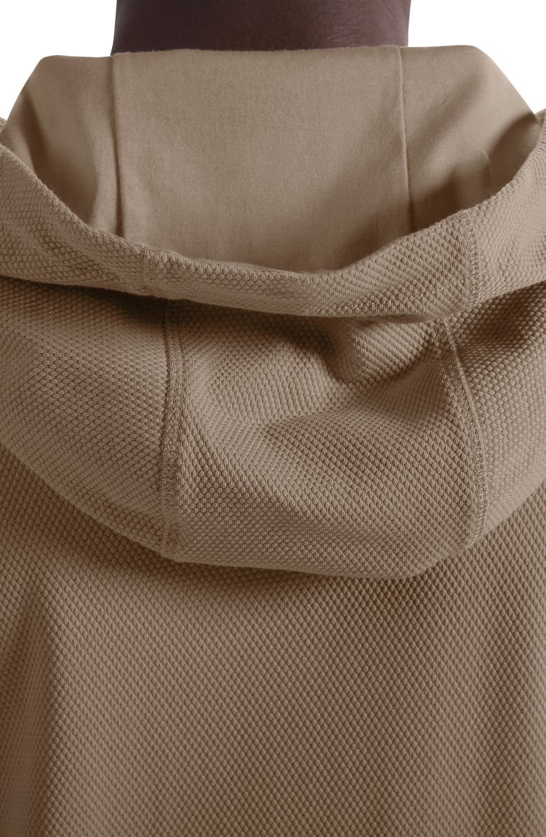 Bugatchi Textured Piqué Hoodie, Alternate, color, Cobblestone