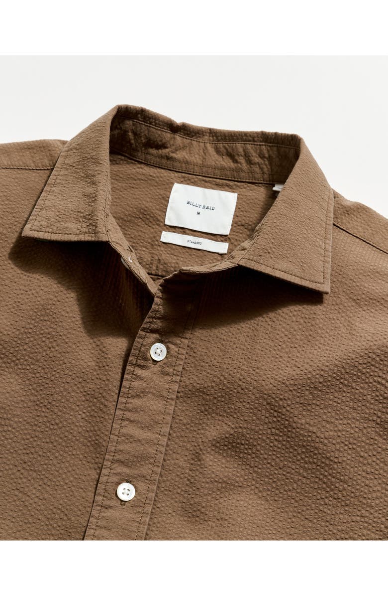 Billy Reid Cedar Seersucker Button-Up Shirt, Alternate, color, Olive Khaki