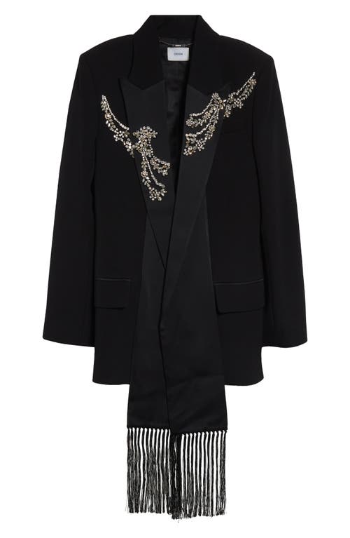 ERDEM ERDEM SCARF DETAIL EMBELLISHED WOOL BLAZER
