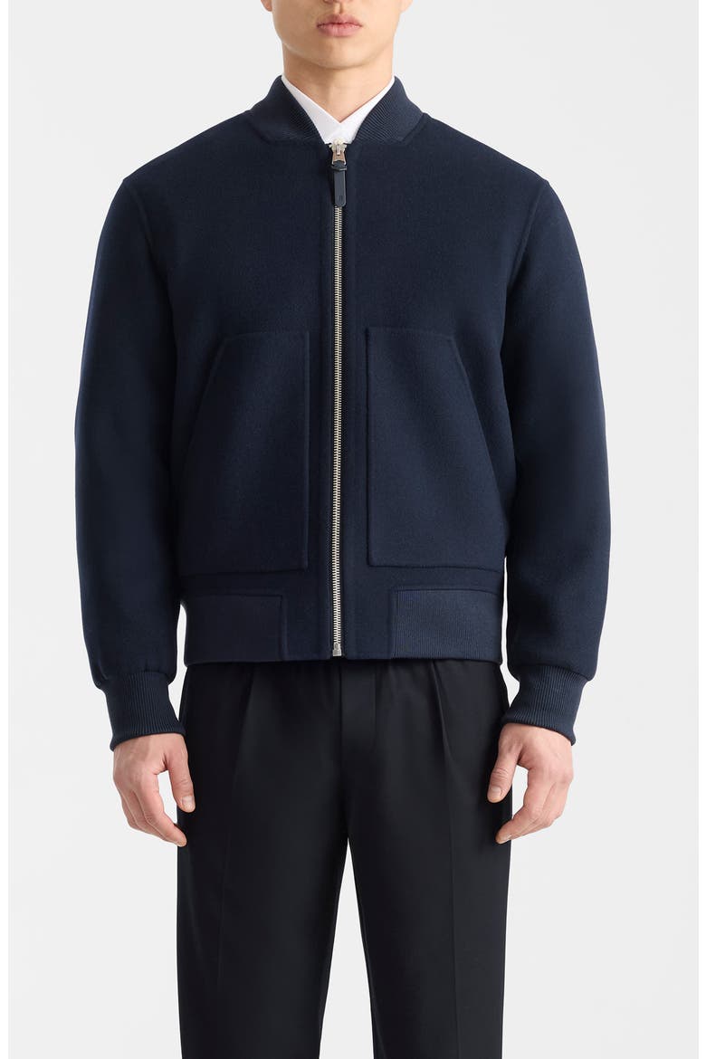 Emilio Wool Bomber Jacket, Main, color, MARINE BLUE