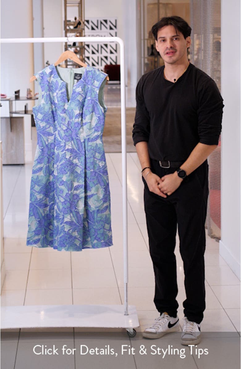 Floral Jacquard Sleeveless Dress, sales video thumbnail