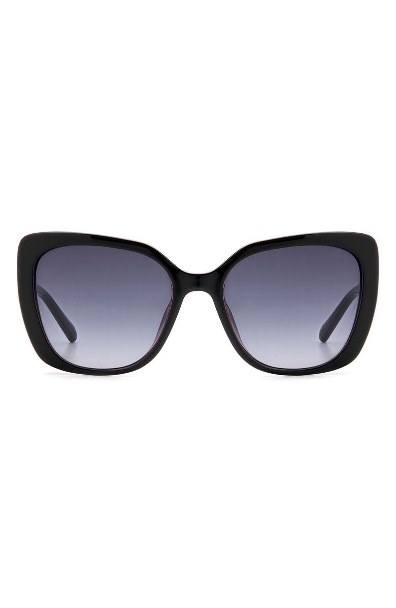 Fossil 55mm Rectangular Sunglasses, Main, color, Black