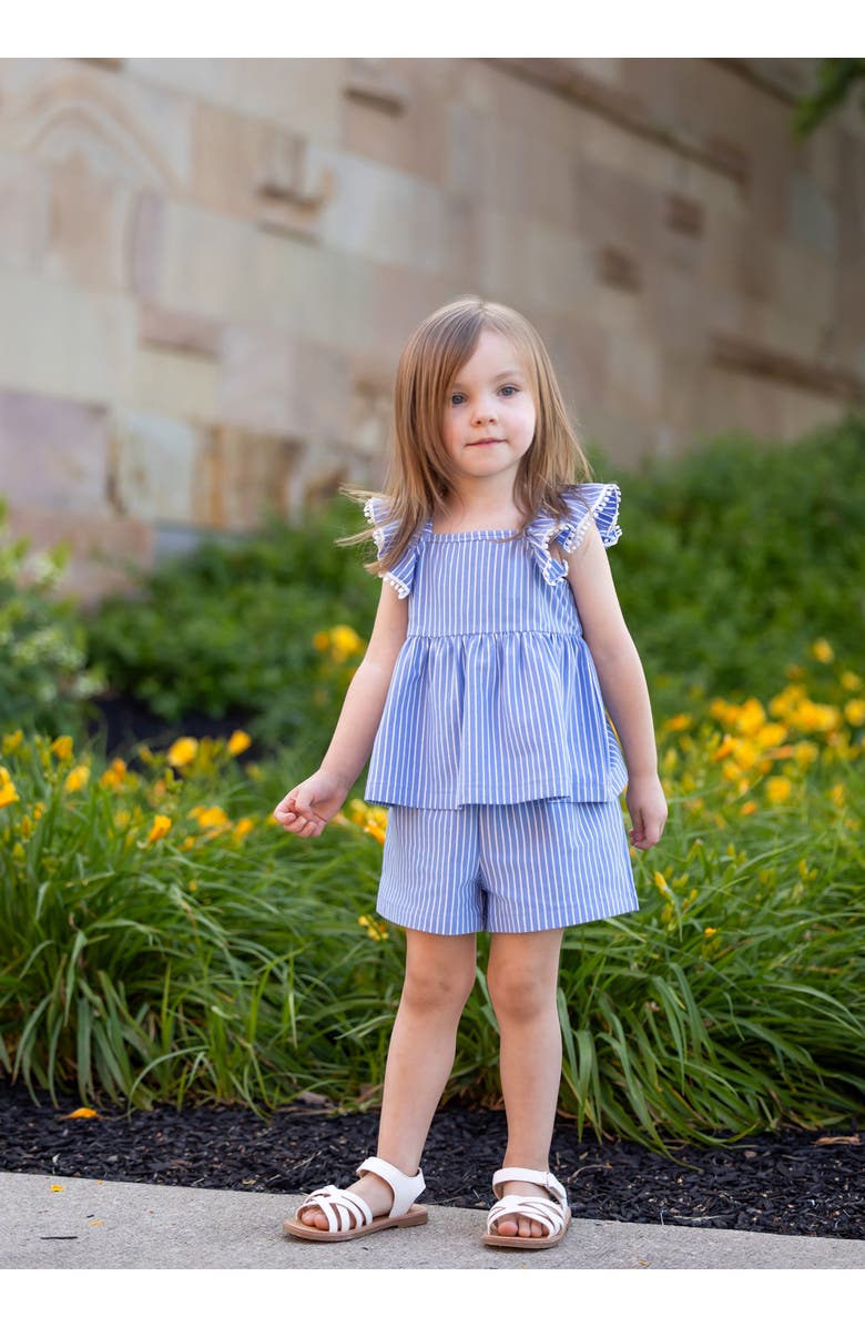 Mabel + Honey Piper Ruffled Tank Two Piece Set, Alternate, color, Blue