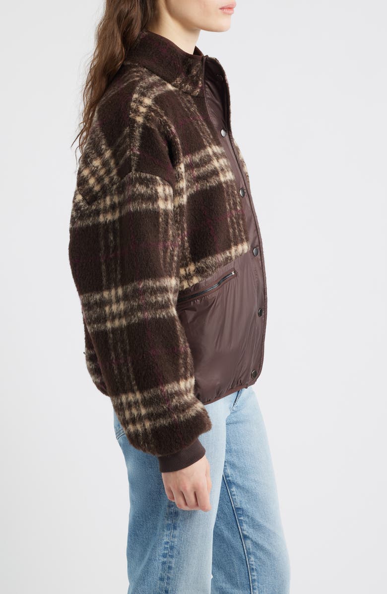 dRA Lucien Leopard Mixed Media Jacket, Alternate, color, Latte Brown