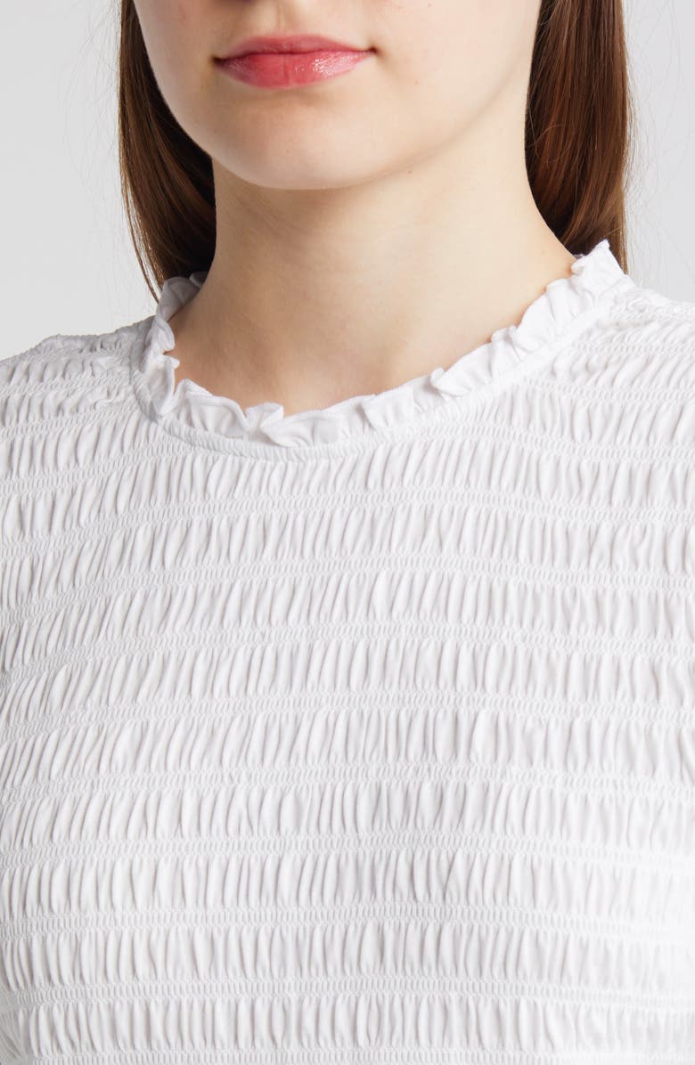 Veronica Beard Langston Smocked Ruffle Top, Alternate, color,