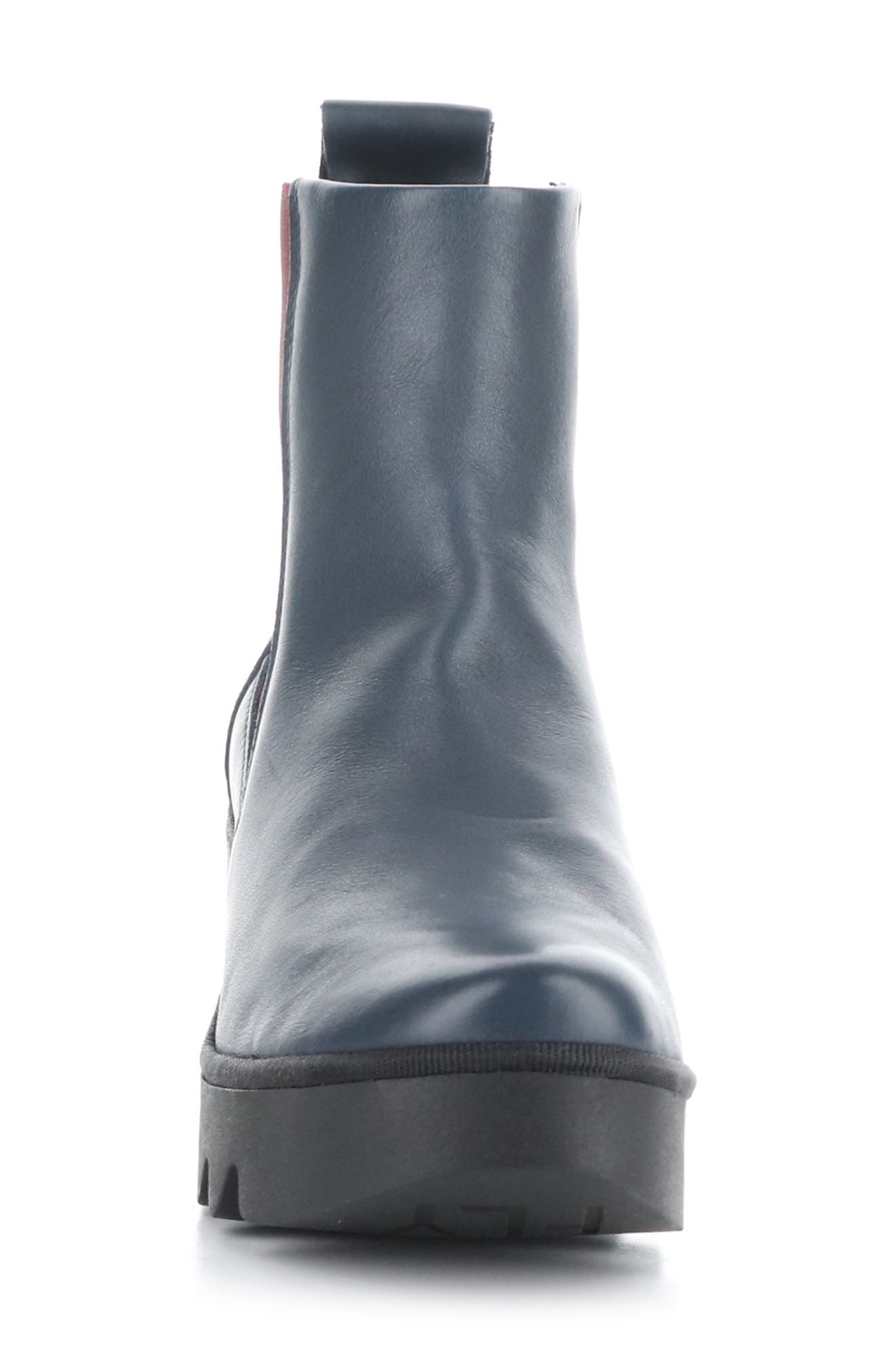 Fly Long Bagu Wedge Chelsea Boot, Alternate, color, NAVY/ WINE