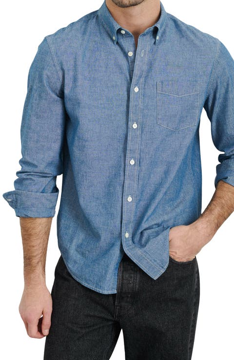 Mill Washed Chambray Button-Down Shirt