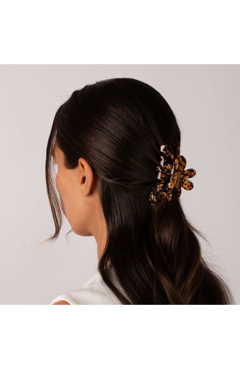 BY ADINA EDEN Large Ruffle Classic Hair Claw Clip, Alternate, color, Brown
