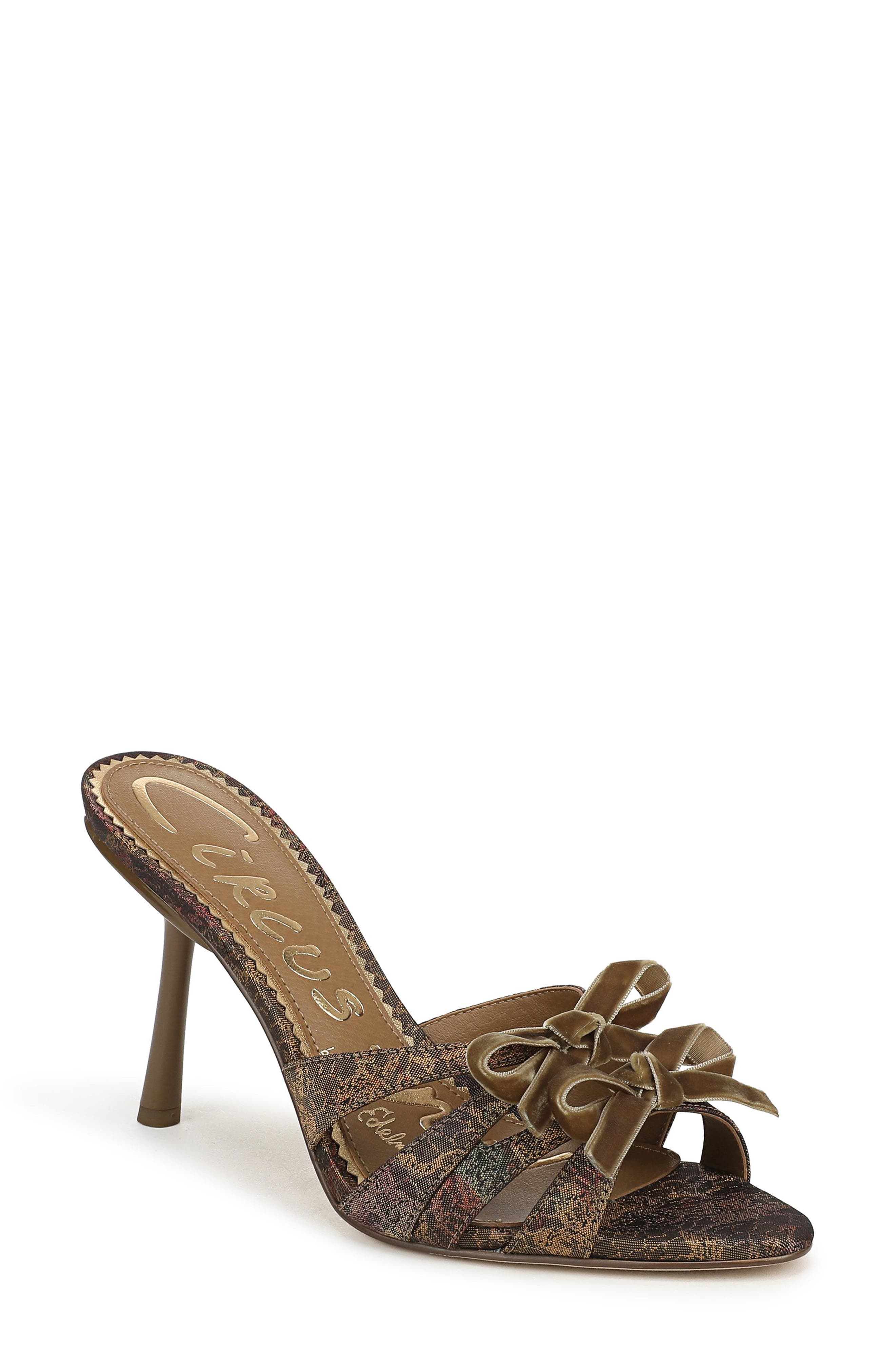 Nora Bow Sandal, Main, color, DARK PEAR MULTI