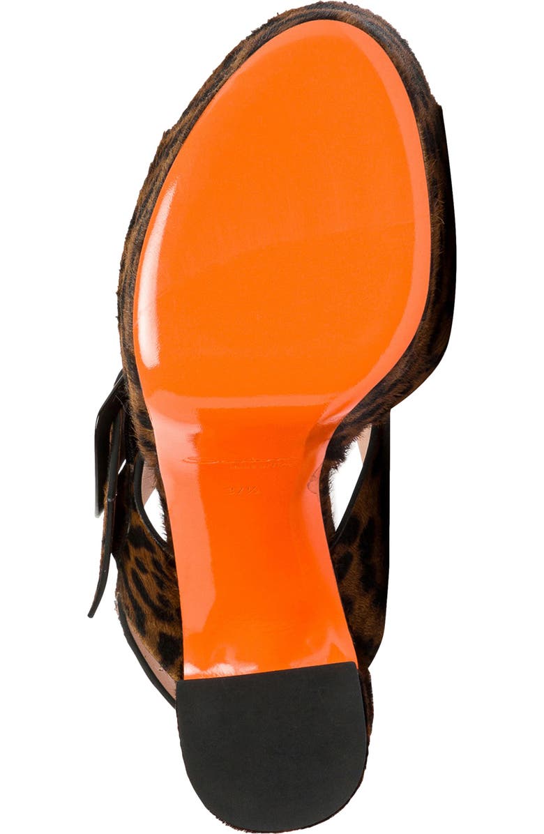 Santoni Animal-print cavallino sandal, Alternate, color, Brown