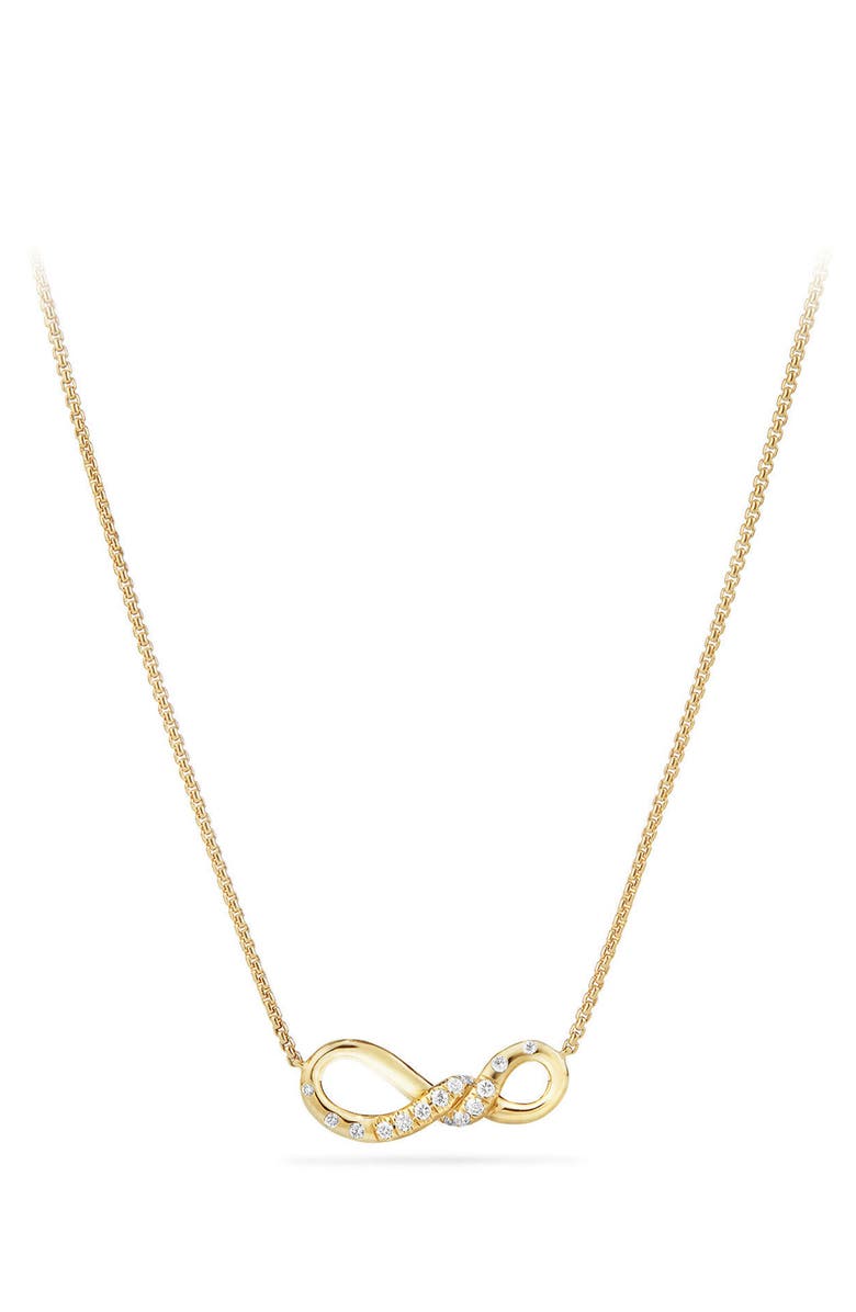 David Yurman Continuance Pendant Necklace in 18K Gold with Diamonds, Main, color, 