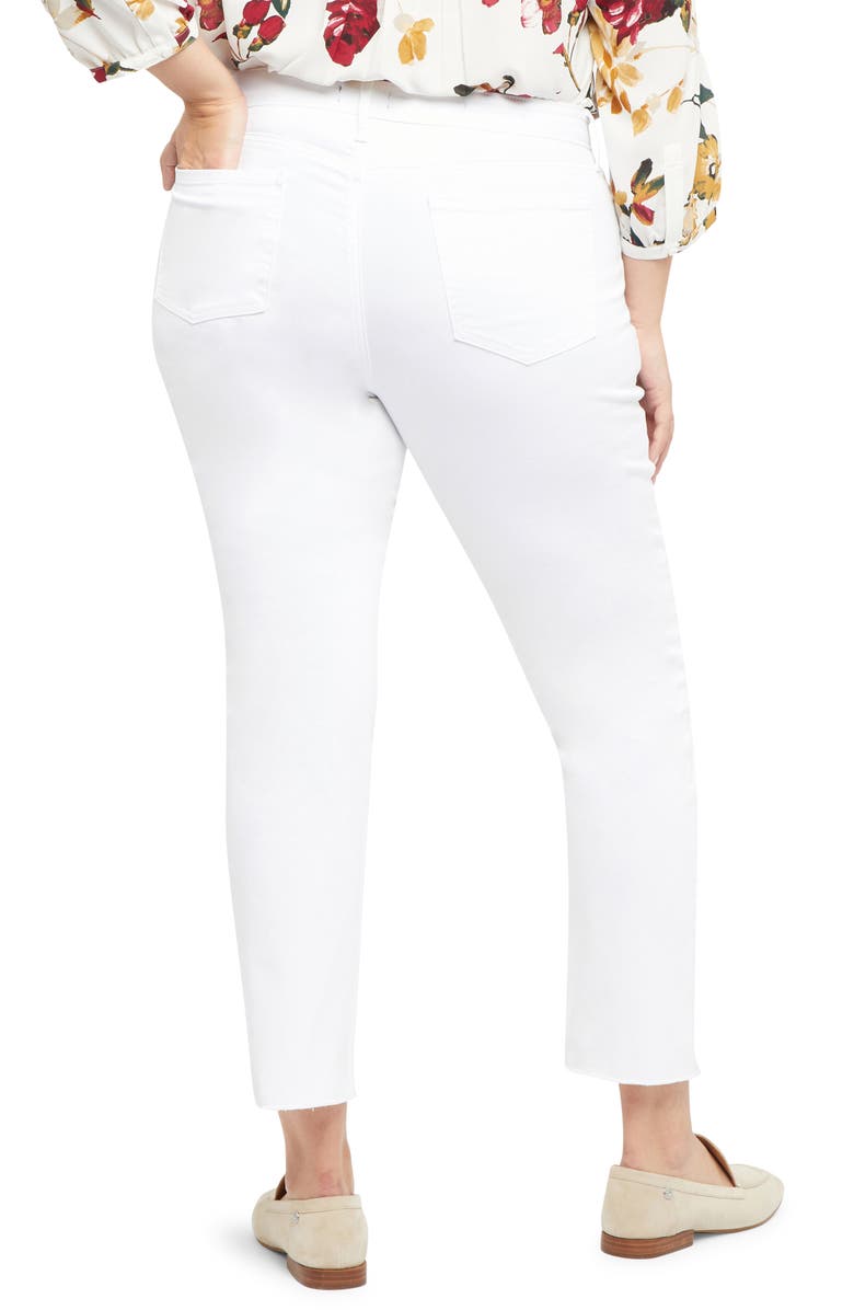 NYDJ Sheri Raw Hem Ankle Slim Jeans, Alternate, color, Optic White