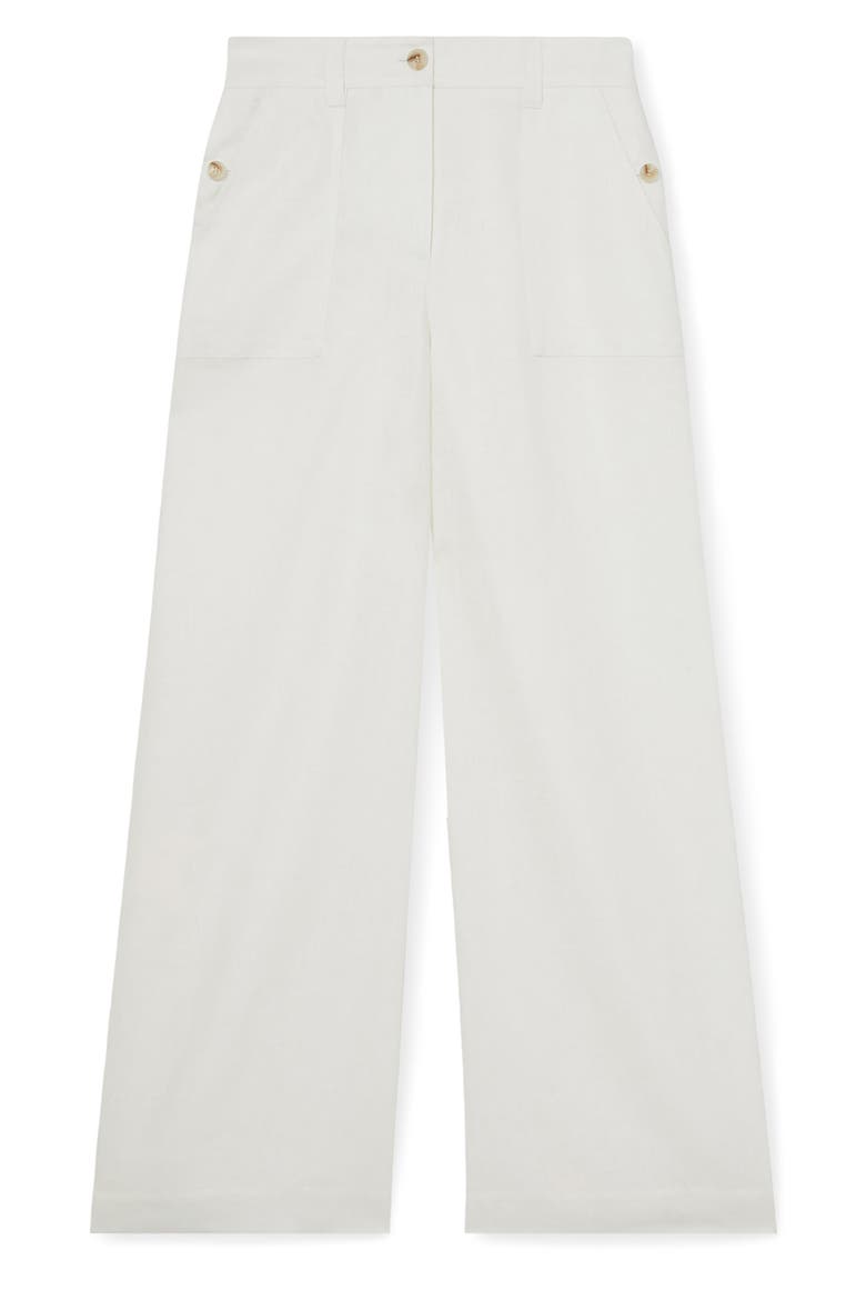 Ashby Wide Leg Linen Pants, Alternate, color, WHITE