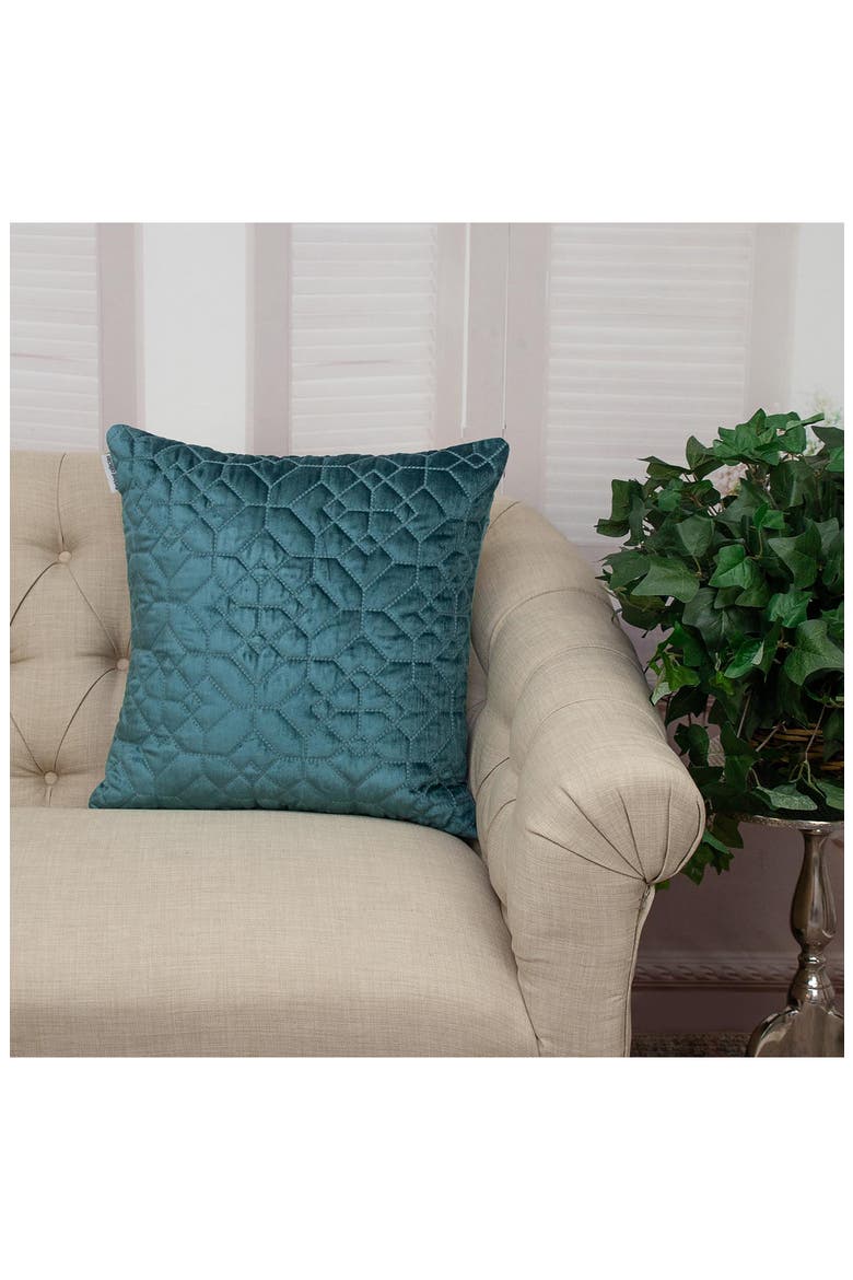 Sora Quilted Throw Pillow, Alternate, color, TEAL