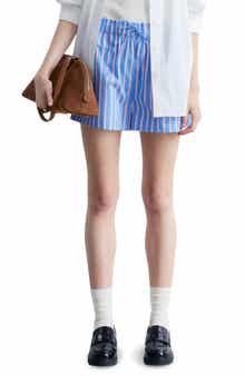 & Other Stories Stripe Cotton Drawstring Shorts