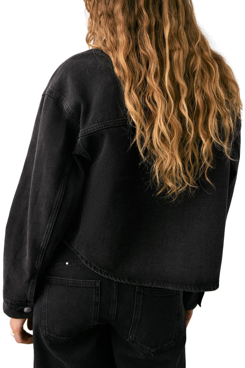 Studded Denim Button-Up Shirt, Alternate, color, BLACK DENIM