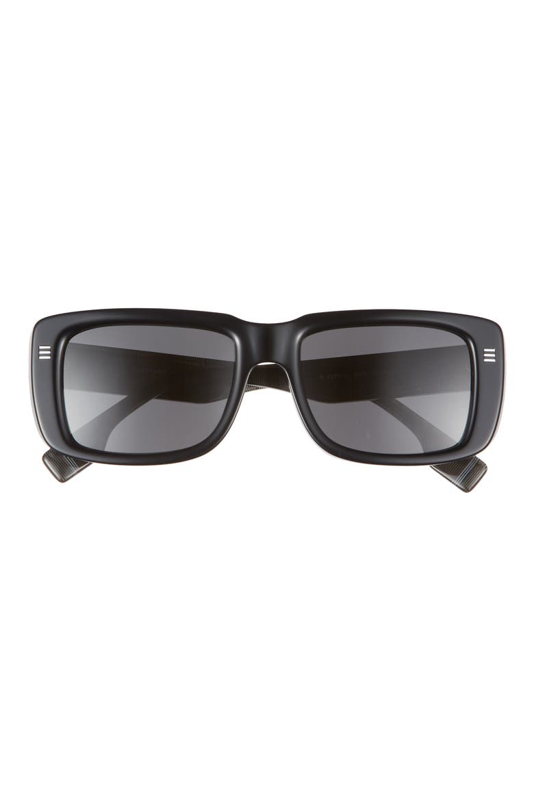 55mm Rectangular Sunglasses, Main, color, BLACK GREY