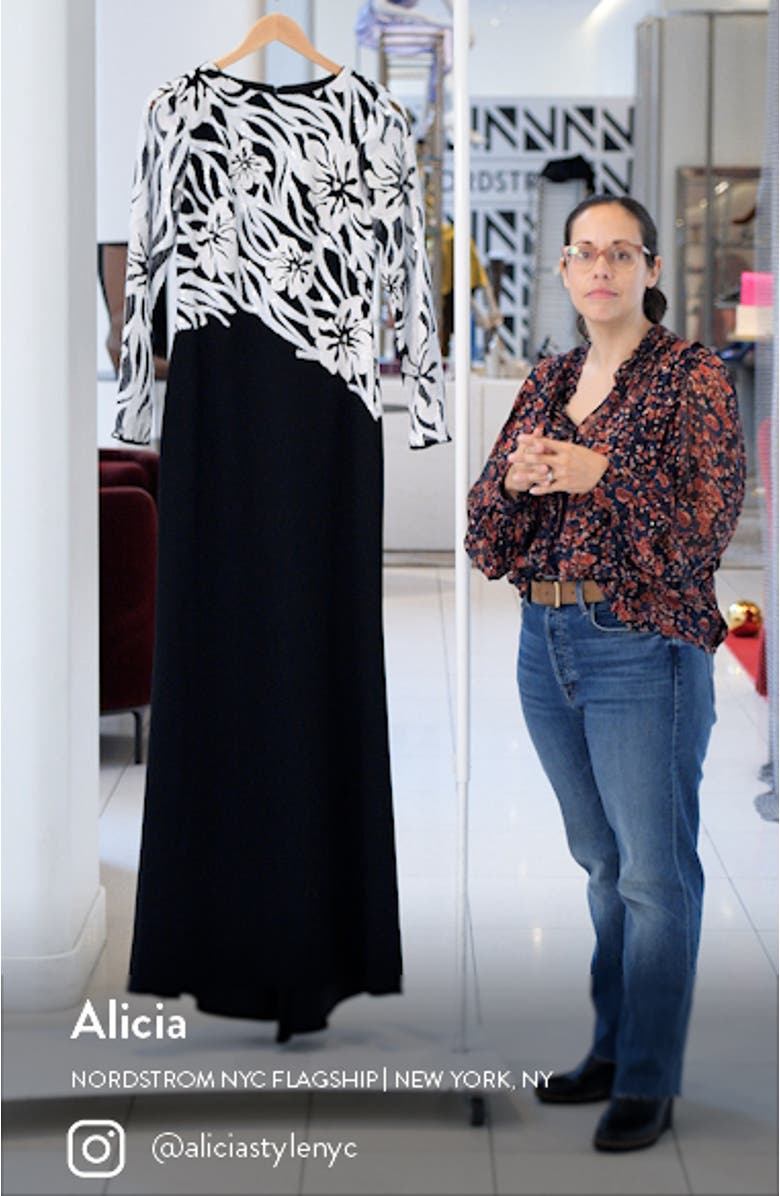 Sequin Bodice Long Sleeve Gown, sales video thumbnail