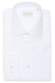 Jack Victor Dream White Cotton Stretch Twill Dress Shirt