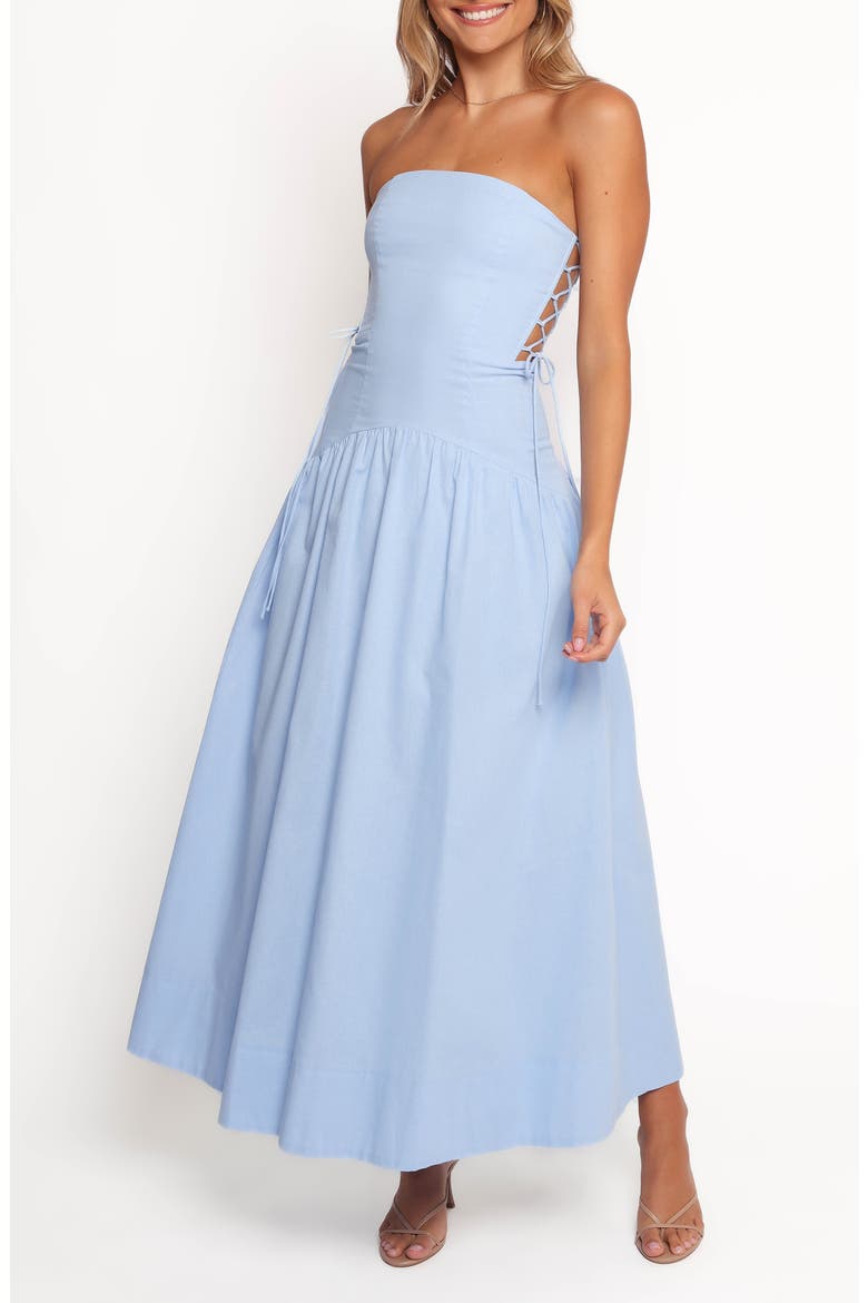 Maude Sleeveless Fit & Flare Dress, Main, color, BLUE