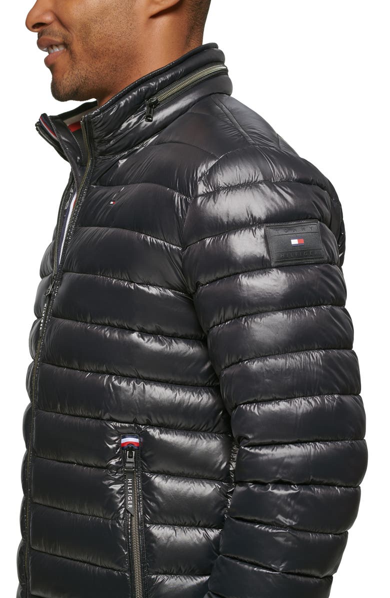 Tommy Hilfiger Wetlook Stowaway Hood Packable Puffer Jacket, Alternate, color, 