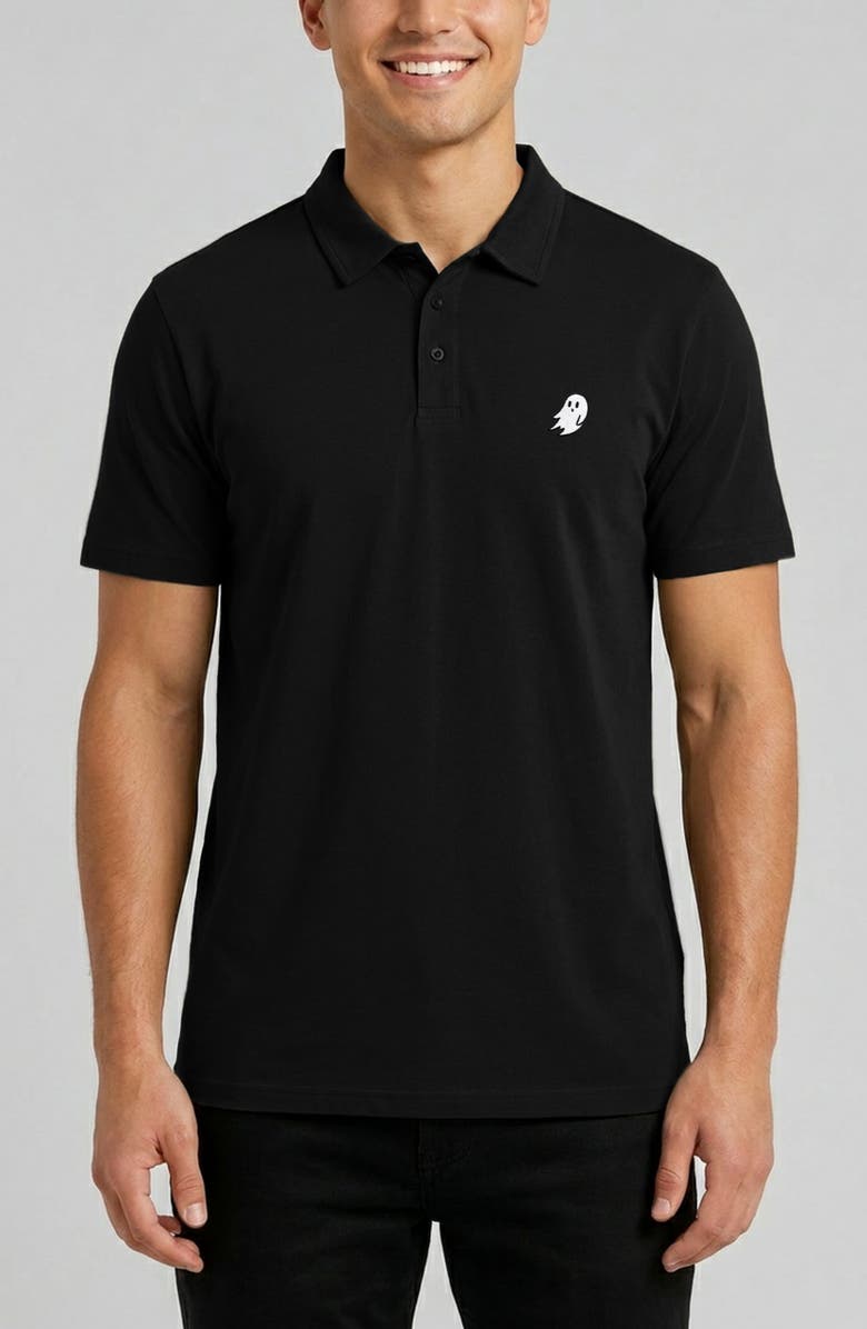 Dalix Ghost Midweight Short Sleeve Polo Shirt, Main, color, Black
