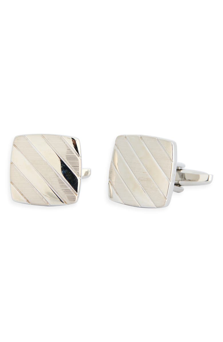 James Michael Brushed & Polished Cuff Links, Main, color, Silver