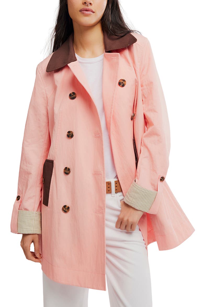Riley Cotton Canvas Coat, Main, color, CORAL