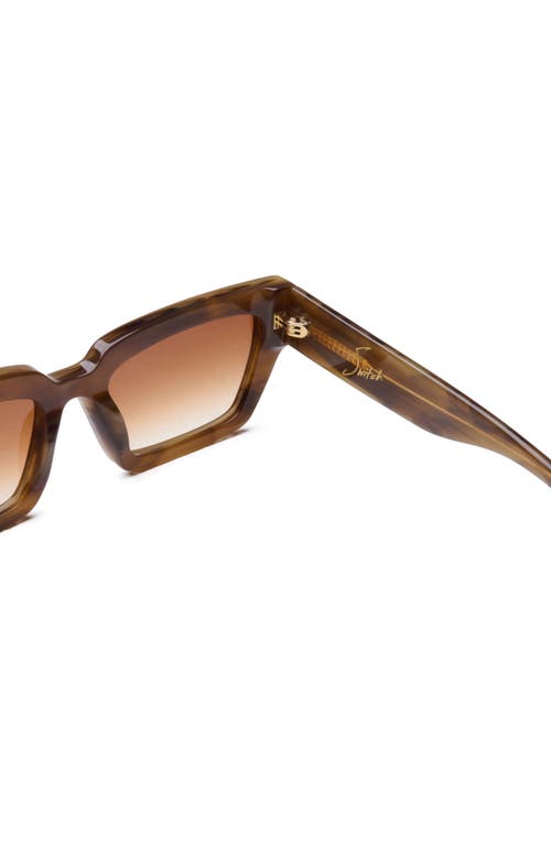 Dezi Switch 55mm Gradient Rectangular Cat Eye Sunglasses In Switch Half And Half Tortoise