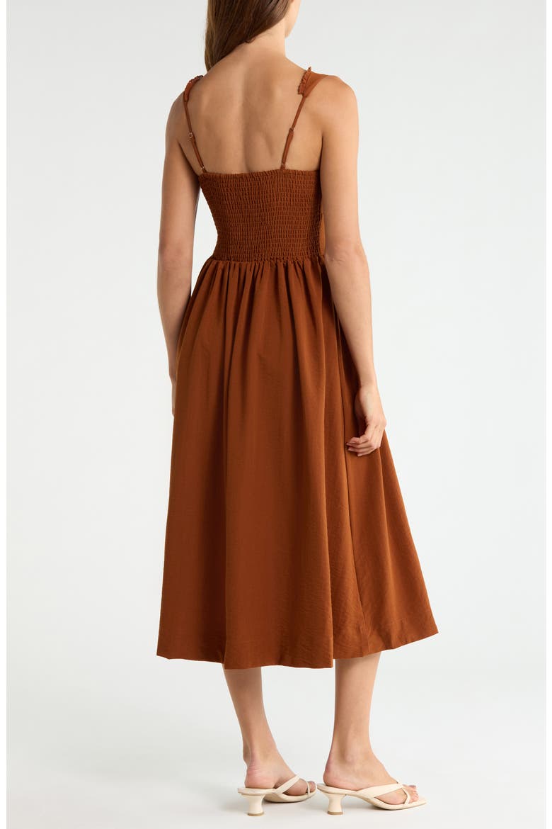 Sahana Corset Midi Dress, Alternate, color, CINNAMON