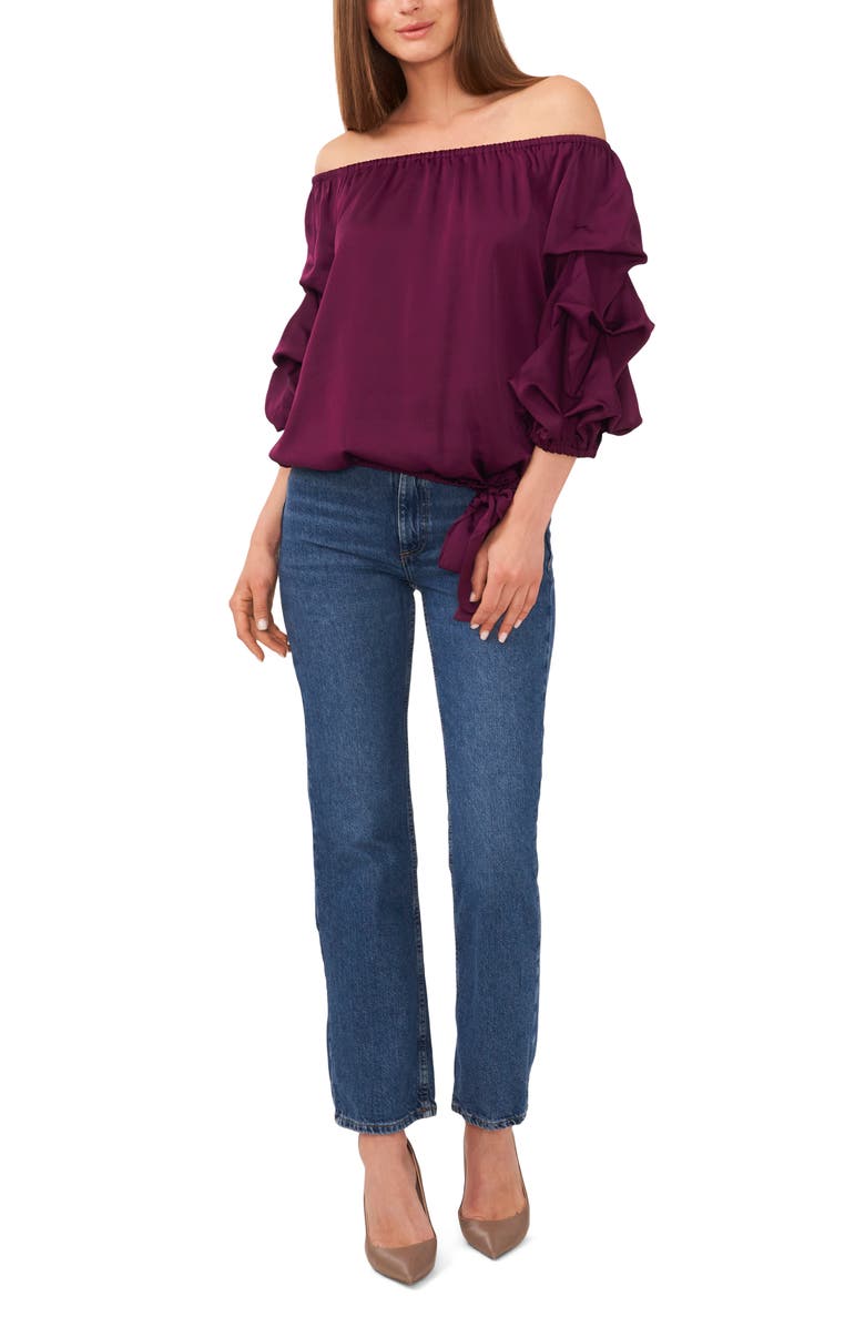 Vince Camuto Off the Shoulder Bubble Sleeve Top, Alternate, color, 