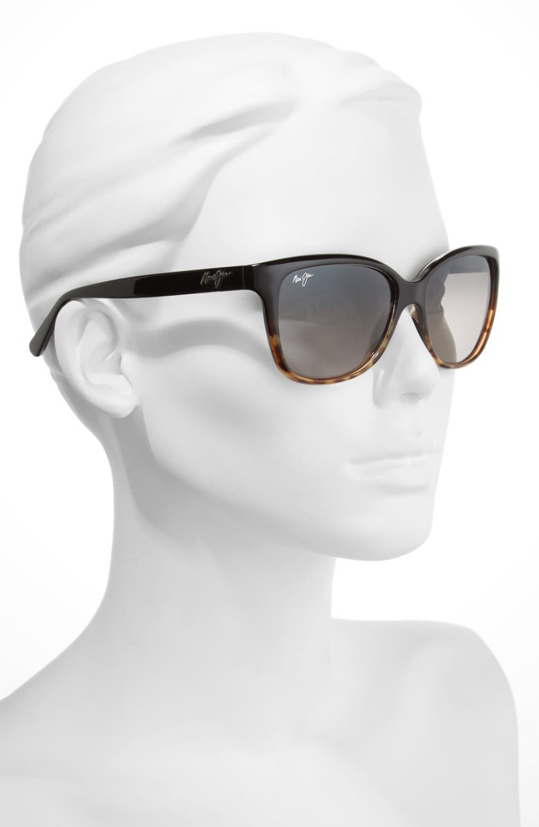 Maui Jim Starfish 56mm PolarizedPlus2<sup>®</sup> Cat Eye Sunglasses, Alternate, color, Black/ Tortoise