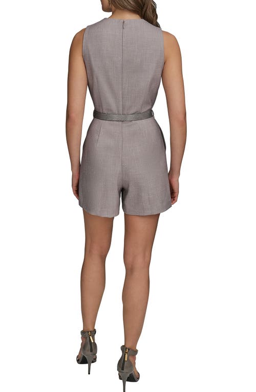 Donna Karan Petite Cowlneck Belted Romper