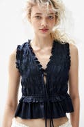 H&M Smocked Denim Top