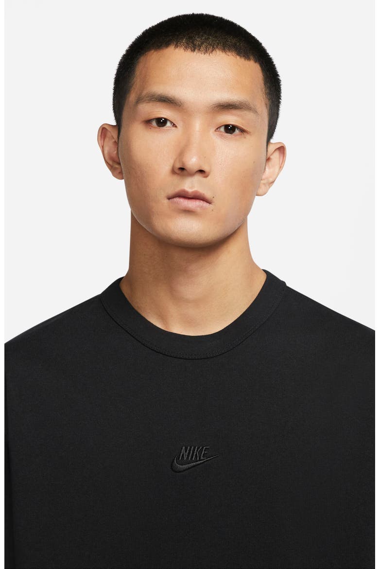 Premium Essential Cotton T-Shirt, Alternate, color, 010 BLACK/BLACK