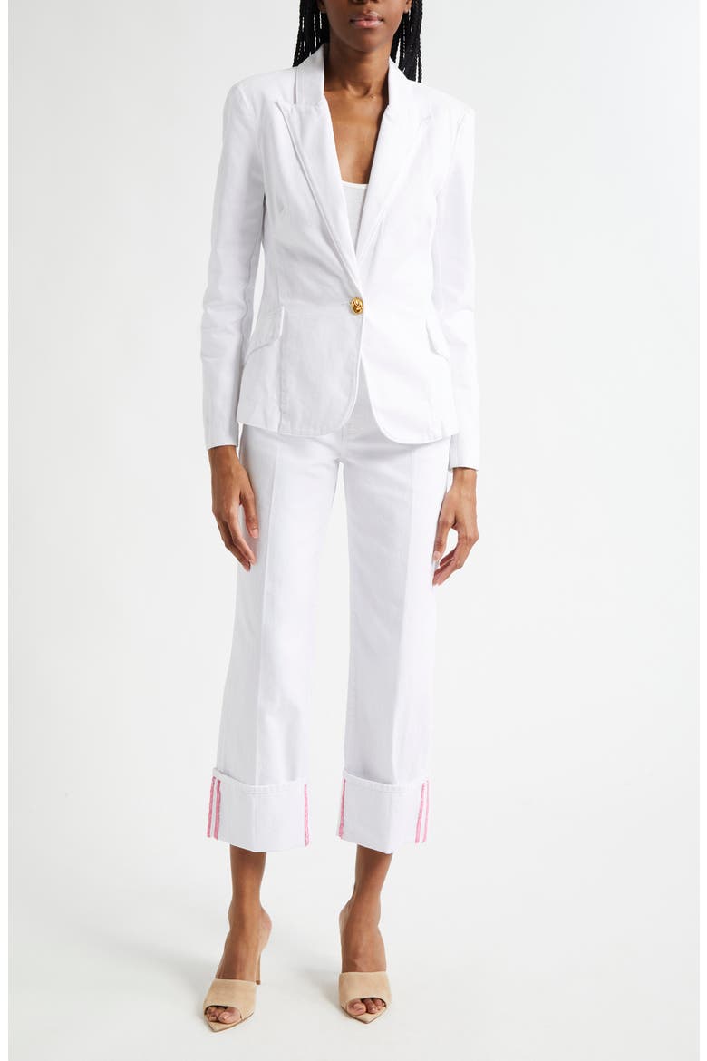 Baldwin Cotton Denim Blazer Jacket, Alternate, color, BLANC