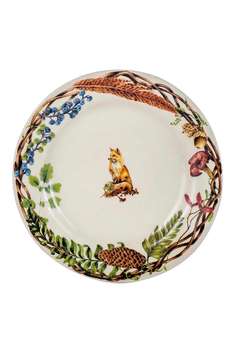 Forest Walk Animal Set of 4 Dessert & Salad Plates, Alternate, color, CAFE AU LATE