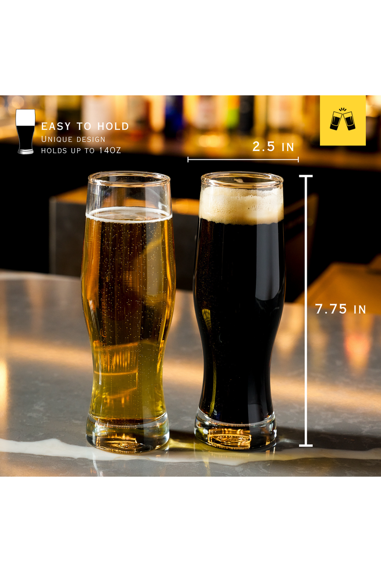 Beer Belly Pilsner Glass - 14oz - Set of 6, Alternate, color, Clear