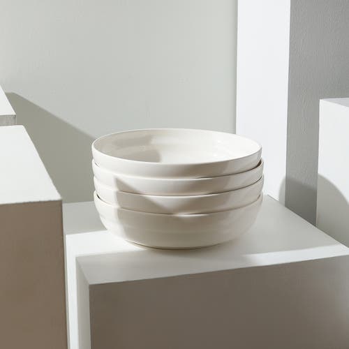 Stone Lain Virtuo Porcelain 4-piece Pasta Bowl Set In White