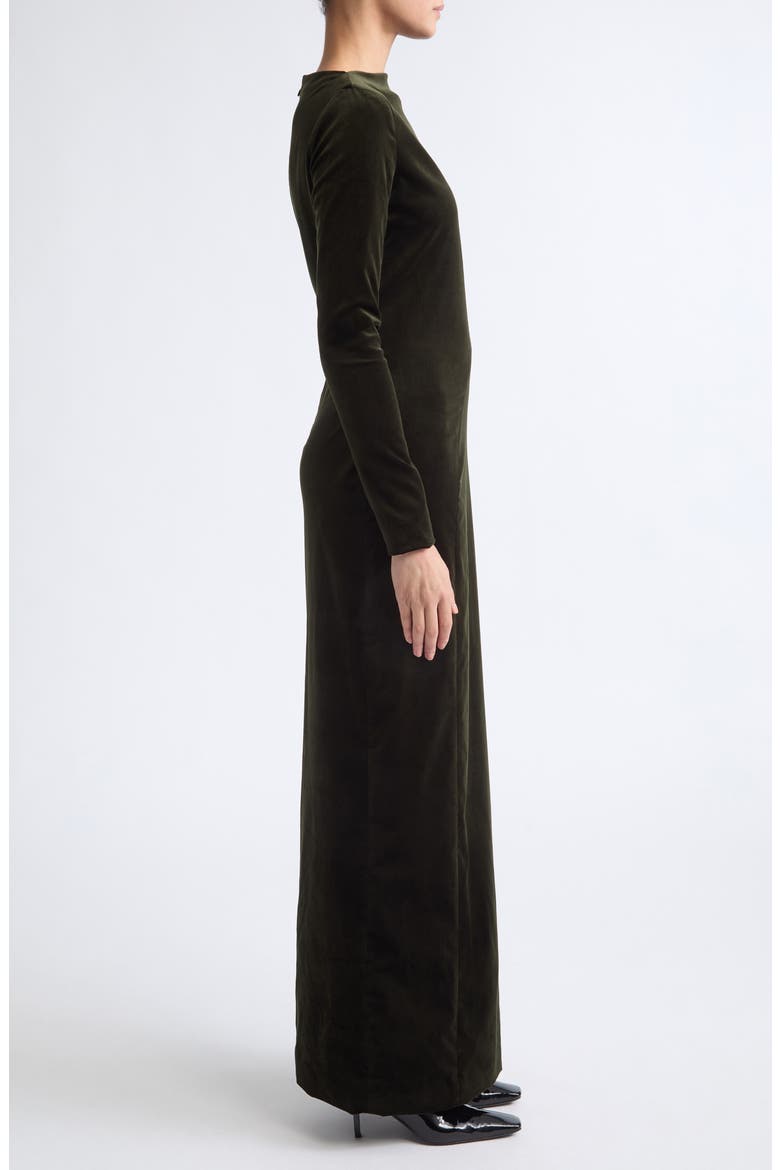 Stretch Velvet Ankle Dress, Alternate, color, UTILITY
