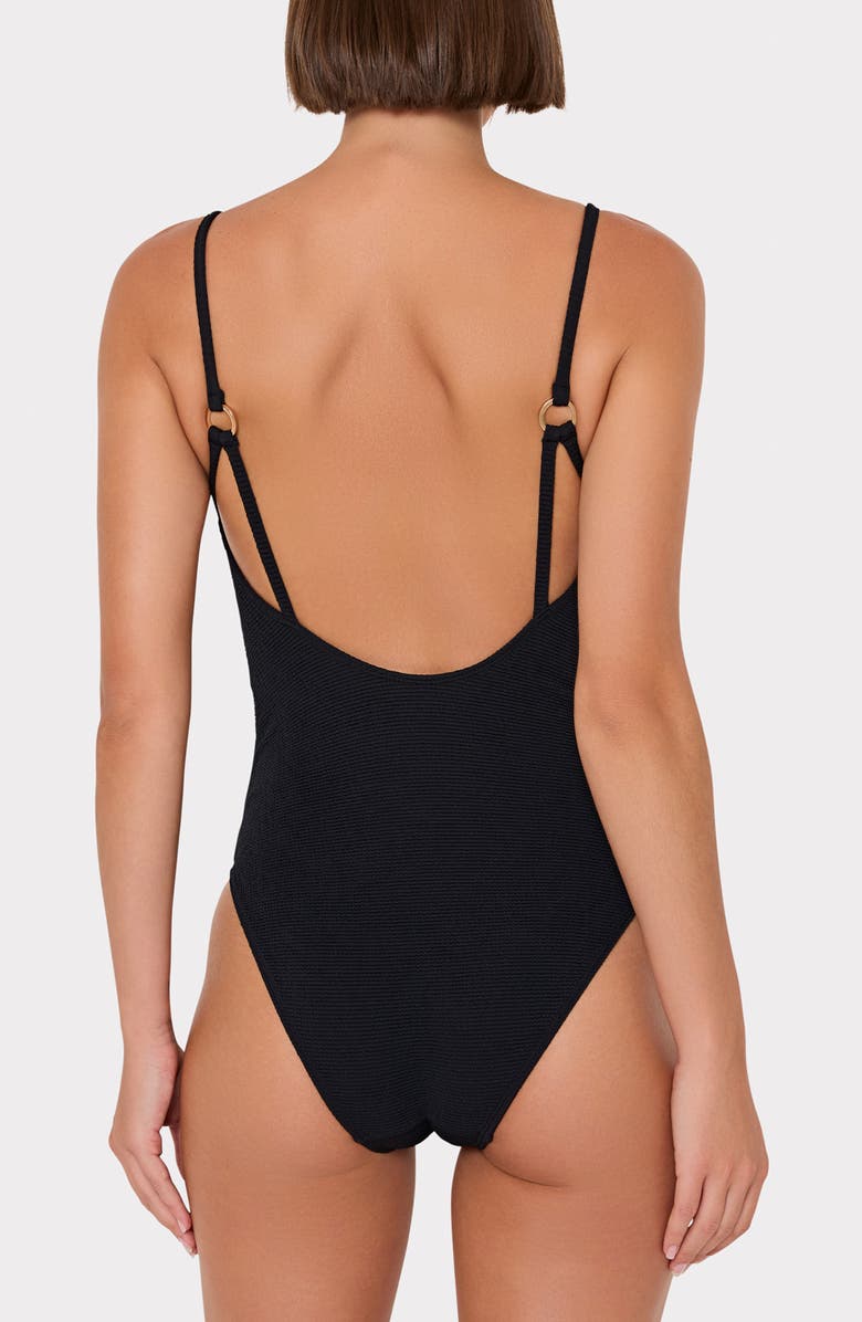 Milly Grace Solid Textured One-Piece Swimsuit, Alternate, color,