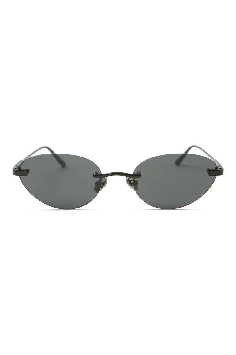 Trinity 55mm Oval Sunglasses, Main, color, GLOSS BLACK