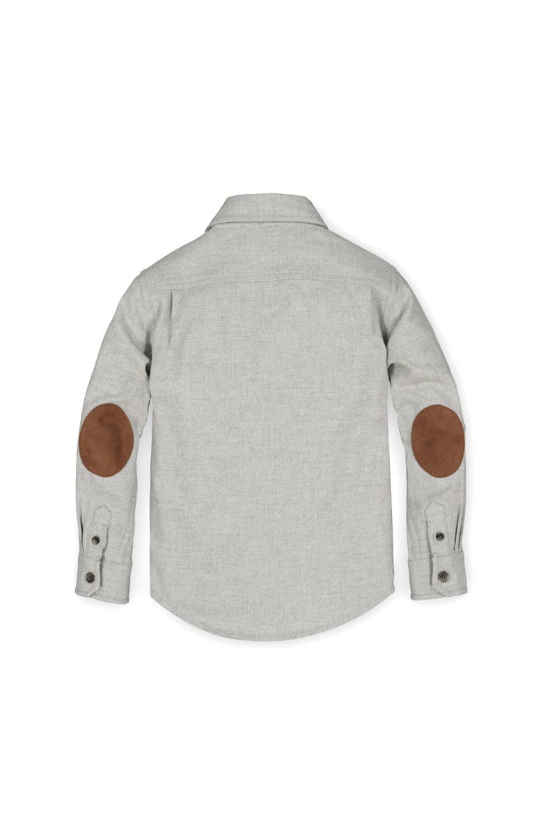 Hope & Henry Baby Boys' Organic Flannel Shirt, Infant, Alternate, color, Grey Heather Elbow Patches