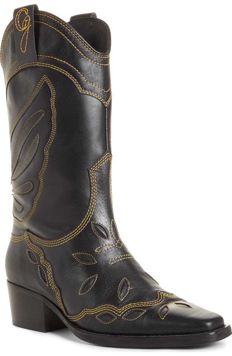 Ganni Texas Tall Western Boot, Main, color,