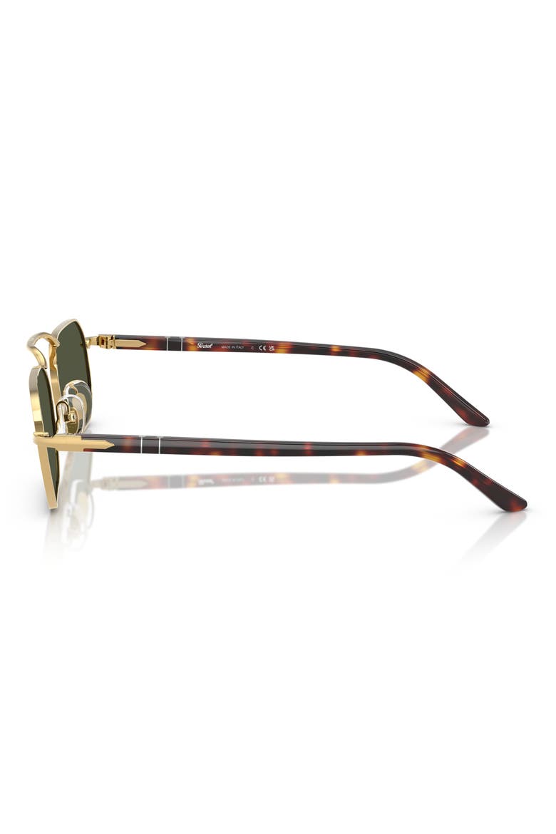 57mm Polarized Rectangular Sunglasses, Alternate, color, GOLD/ GREEN
