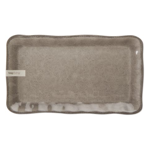 Veranda Gray Melamine Serving Platter Perfect for Spring