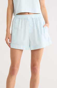 Print Cozy Flannel Boxer Pajama Shorts